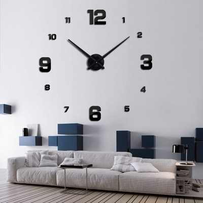 Sticker Watch Wall-Clock Digital Mirror Diy-Accessories Acry