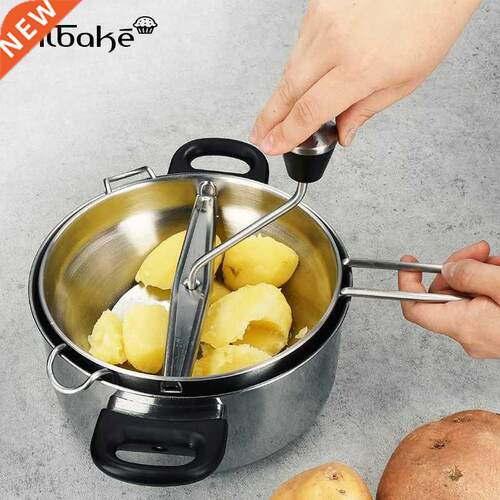 Potato Masher Stainless Steel Potato Ricer With Rotary Handl