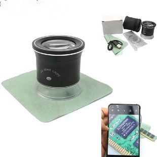 Led Scale 30X Usb Charging Lens Loupe Metal Cylinder Mirror