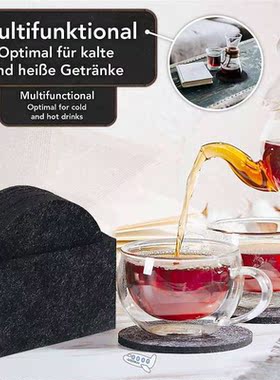 8Pcs Heat Insulated Cup Mat Felt Household Coaster Table Rou