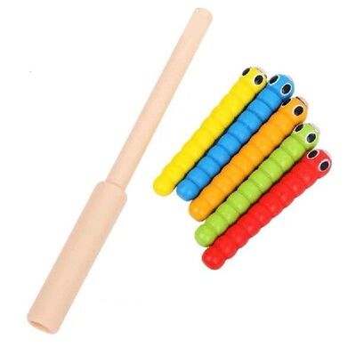1 Wand + 5 Worms For Catch Worm Game Strawberry Grasping