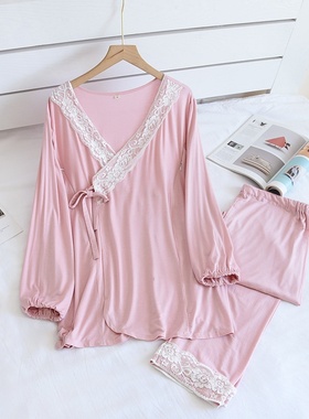 Maternity Feeding Pajamas Suits Autumn Nursing Women Sleepwe