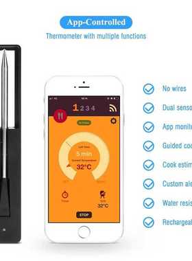 Wireless Kitchen Meat Thermometer for Oven Grill BBQ Smoker