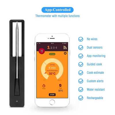 Wireless Kitchen Meat Thermometer for Oven Grill BBQ Smoker