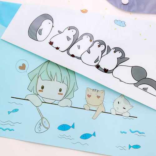 10PCS Cute Plastic Docut Bag Fresh Floral A4 Folders Office
