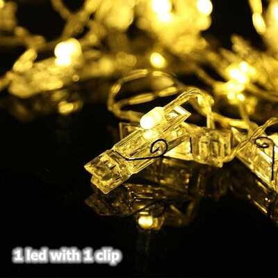 Christmas Lights Twinkle Decorative LED Lights Photo Clip S