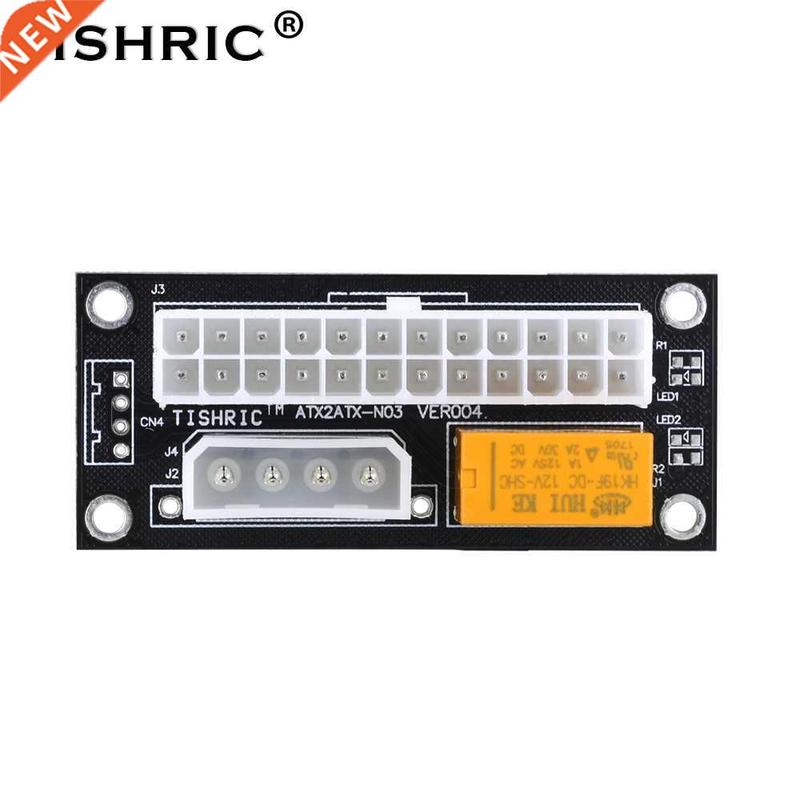 Black Dual PS Power Supply Sync Adapter Add2psu ATX 24Pin To