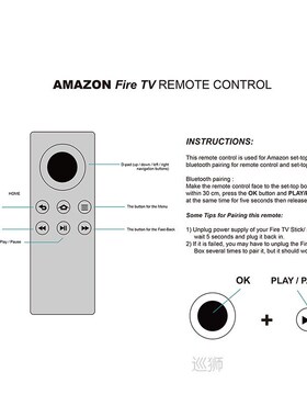 New Ymx-01 Bluetooth STB Remote Control Fit For Amazon Fire