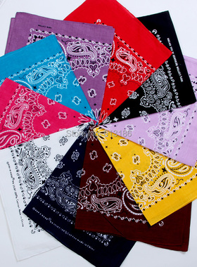 FOXMOTHER  New Hip Hop 100% Cotton 55cm*55cm Black Red Paisl