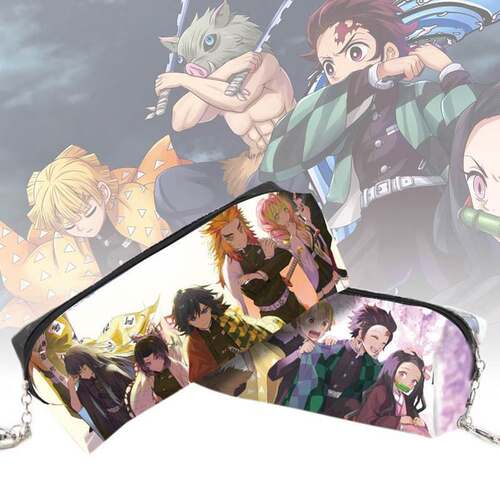 Anime Demon Slayer Kimetsu No Yaiba PU Purse Pencil Case Zi
