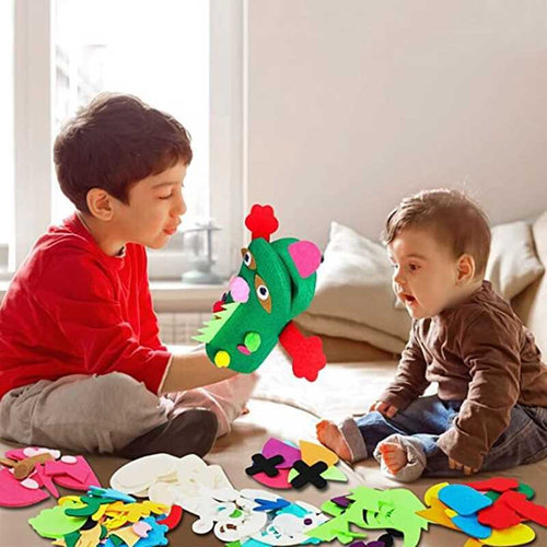 Kids Craft and Art Supplies Hand Puppet Toy Making Kit Felt
