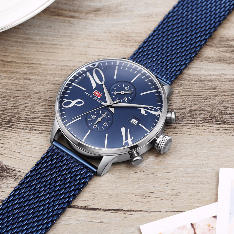 男表多功能钢网带手表Men's business net belt Watch