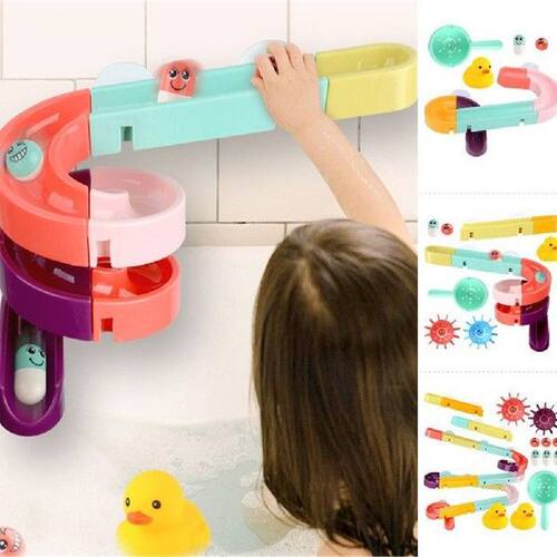 Bath Toys Baby Bathroom Duck DIY Track Bathtub Kids Play
