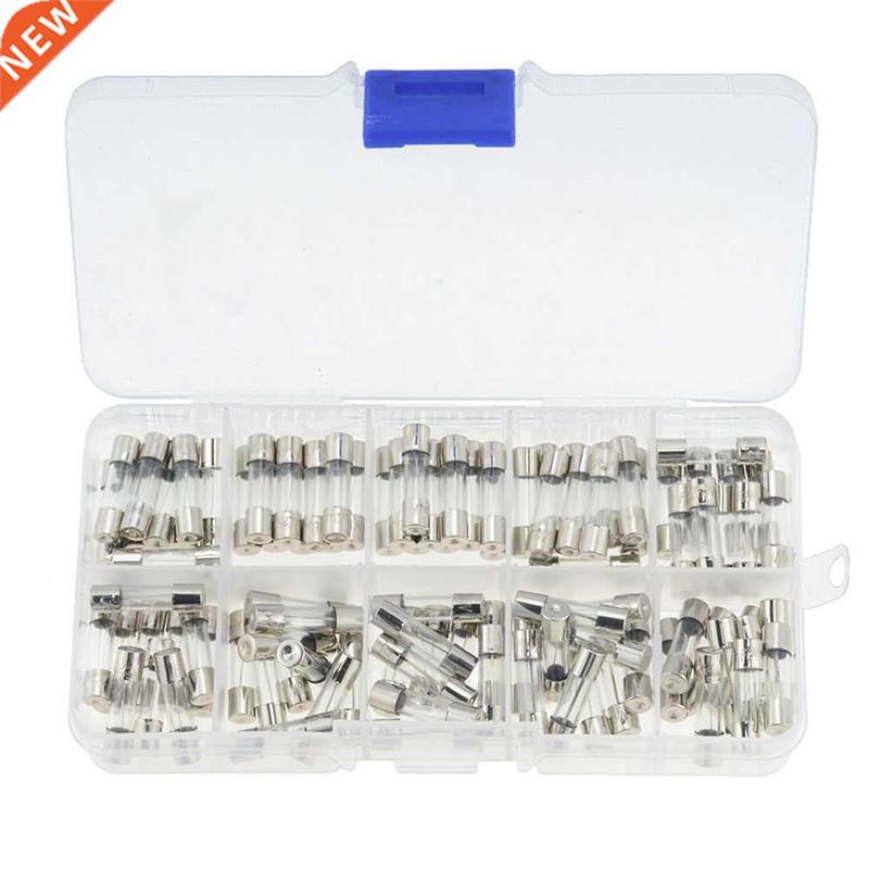 100PCS Set 0.2A-20A 5x20mm Quick Blow Glass Tube Fuse Assort