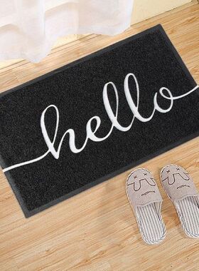 Black Entry Door Mat Front Door Welcome Carpet Modern