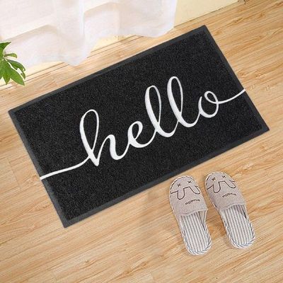 Black Entry Door Mat Front Door Welcome Carpet Modern