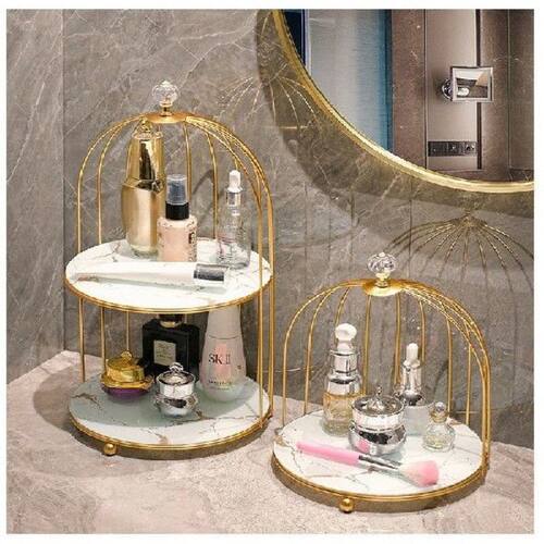 Iron Art Nordic Style Bird Cage Rack Lipstick Perfume
