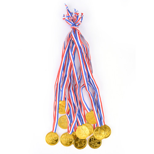 12pcs/lot Plastic Children Gold Winners Medals Kids Game