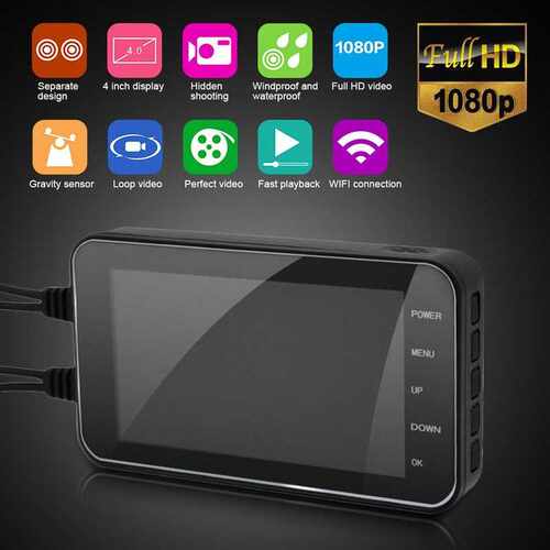 Motorcycle DVR Wifi Camera FHD 1080P 4 Inch Dash Cam Moto W