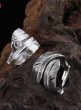 S925 sterling silver Goro Takahashi feather ring men and wom
