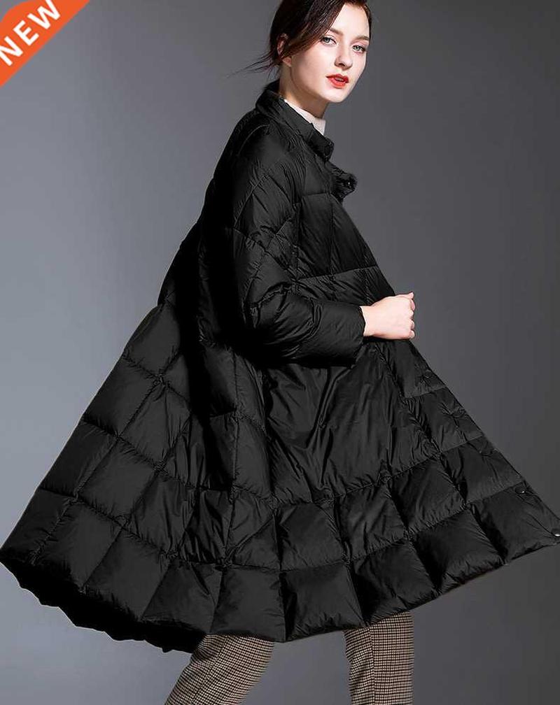 Female Winter Long down jacket Plus size Puffer Womens stand