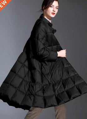 Female Winter Long down jacket Plus size Puffer Womens stand