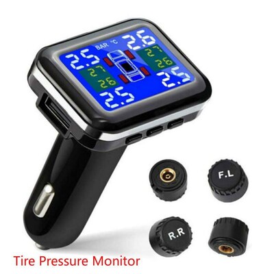 TPMS Car Tire Pressure Alarm Monitor System 4 External Inter