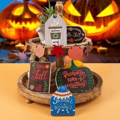 Halloween Tiered Tray Decorations Set Table Centerpiece