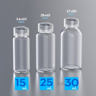 50pcs penicillin bottle glass bottle with rubber stopper and
