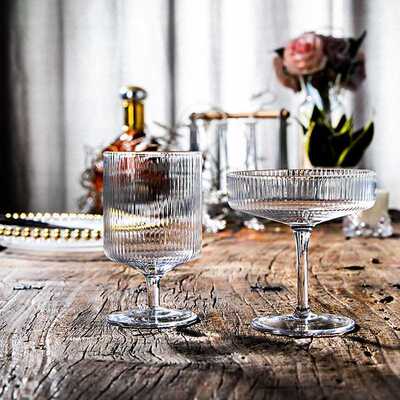 Ice cream cup Nordic Vertical Cocktail glass vertical patter