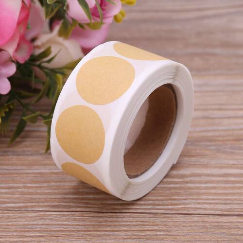 500pcs Vintage Blank Kraft Paper Label Circle Handmade
