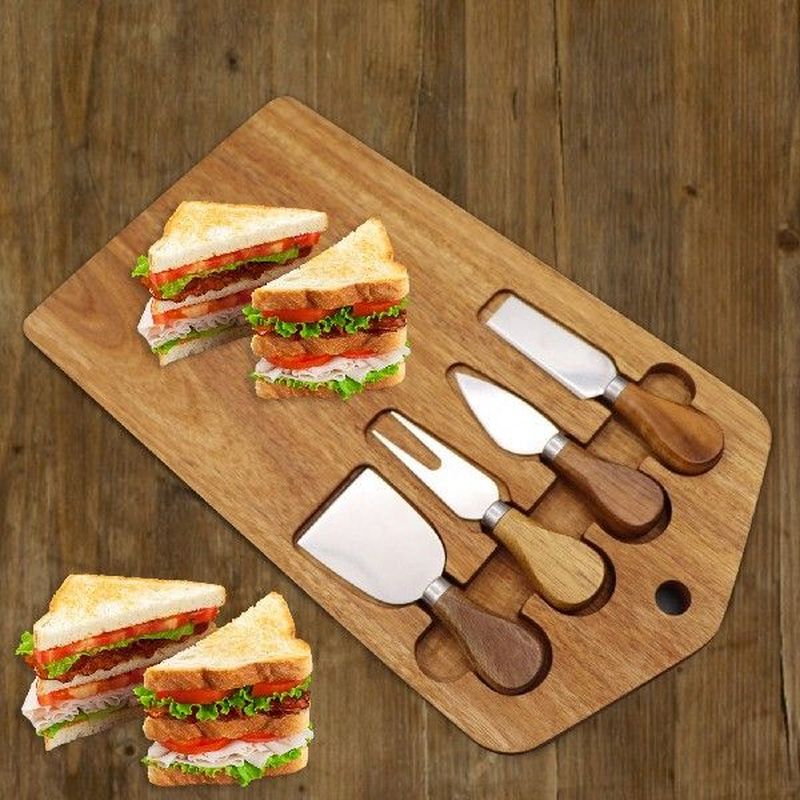 5pcs Wood Charcuterie Board Set Chartucherie Serving Board