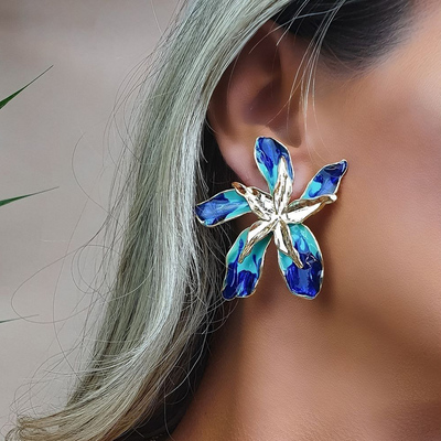 Tocona Pretty Big Flowers Stud Earrings for Women New ndy Co