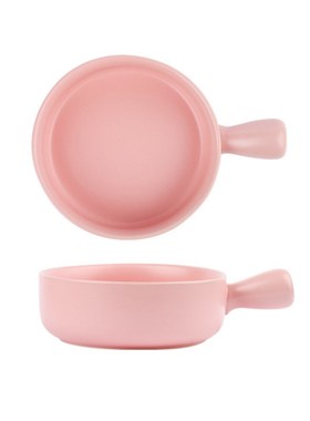 Nordic Ceramic Salad Bowl With Handle Breakfast Cereal Fruit