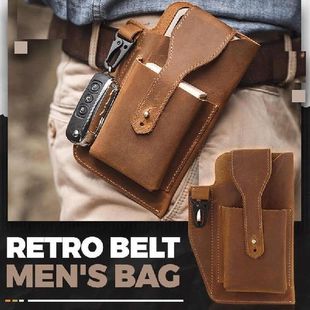 Fanny Waist Bag Men Genuine Leather Belt Bum Leg Hip Packs