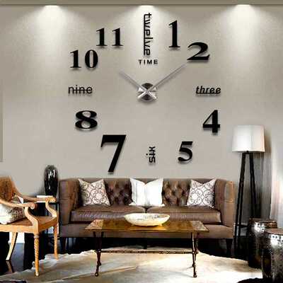 3D Luminous Real Big Wall Clock Rushed Mirror er Diy Living