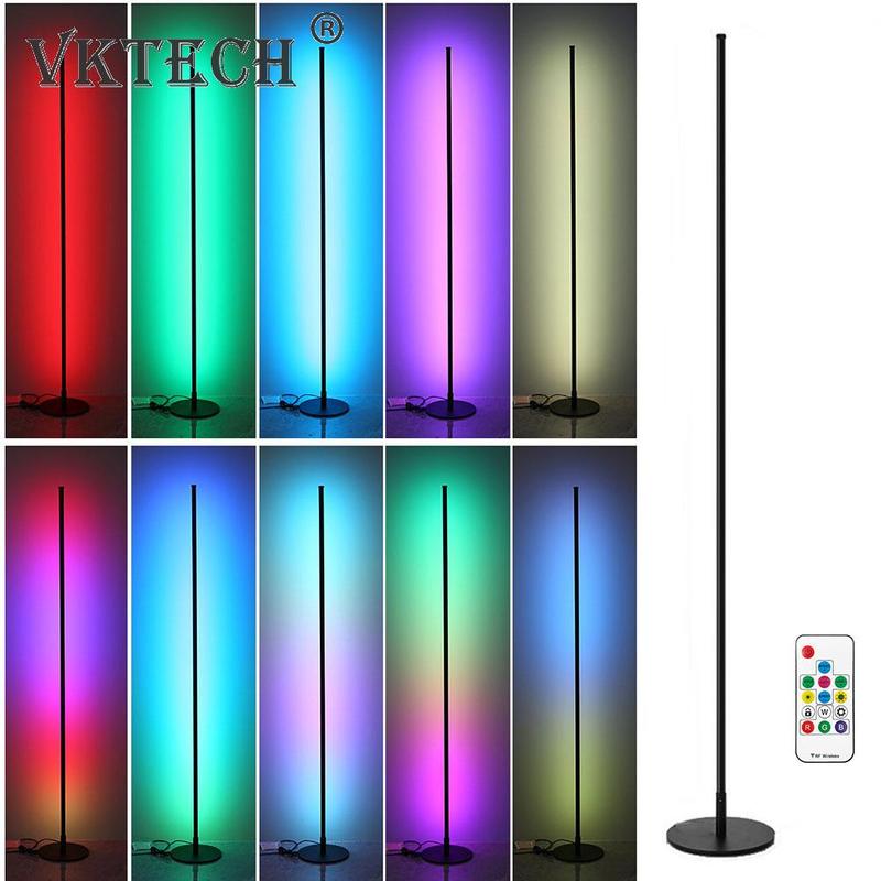 1.2M Modern LED Corner Lamp RGB Colorful Floor Light Remote