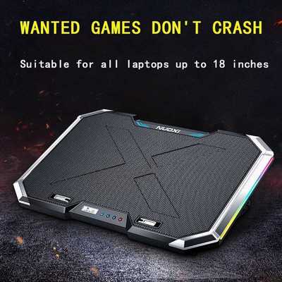 NOXI Gaming Laptop Cooler Six Fan Led Screen Two SB Port RGB