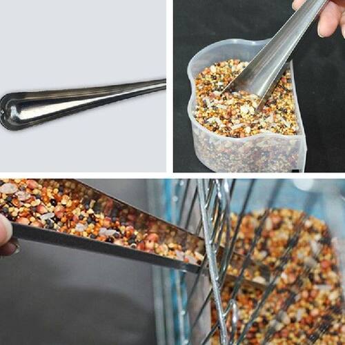 Stainless Steel Bird Cage Feeder Inox Feeding Supply Parrot