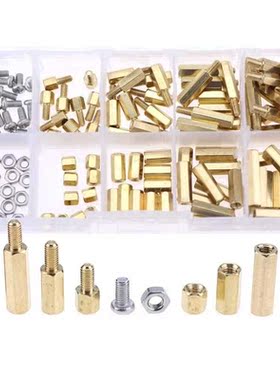 120pcs M3 Male Female Brass Spacer Standoff Screw Nut Assort