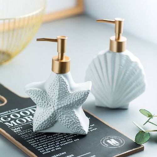 Nordic style ceramic starfish Seashell bathroom shampoo