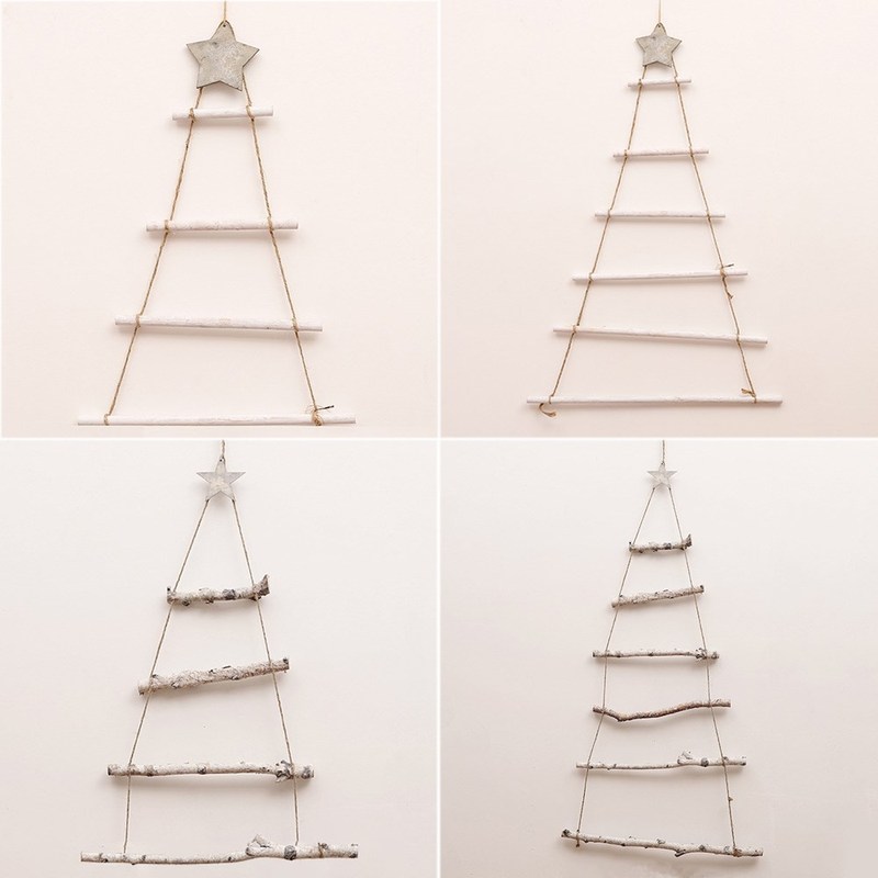 Natural Wood Branches Assembled Christmas Tree Shape Pendant