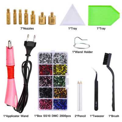 Full DIY Set 2000pcs/box SS10 Hot Fix Rhinestones With Hotfi