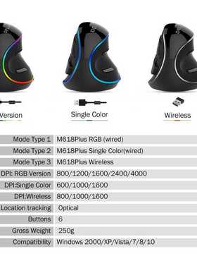 M618 PLUS Vertical Mouse Gaming Wired Ergonomics Mice Wirele