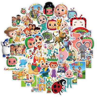 50PCS Cartoon Cocomelon Stickers DIY Bike Travel Luggage Ph