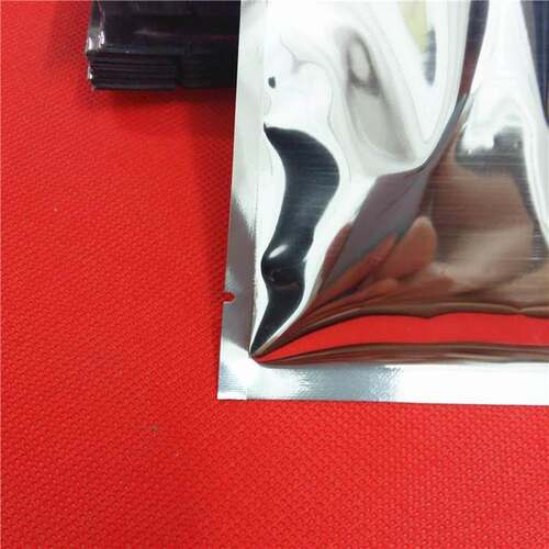 100pcs/lot flat bag, 14*20cm silver aluminium foil plain po