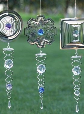 Reflective Mirror Wind Chime 3D Folding Pendant Garden Home