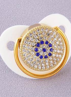 Transparent Baby Pacifier Luxury Initials Letter D Bling Bl