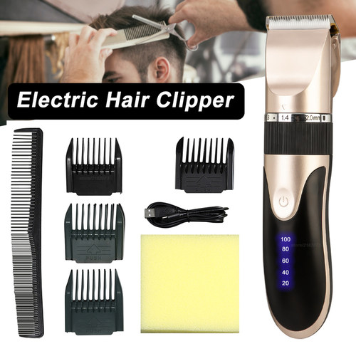 Ceramic Blade Electric Hair Clipper Men Barber Beard