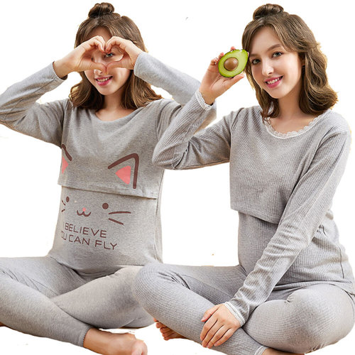 Woman Maternity Sleepwear Cotton Nursing Breastfeeding  Top